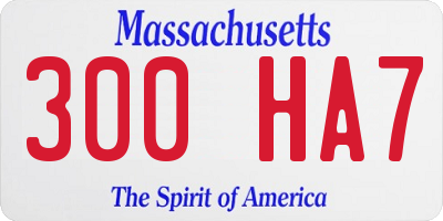 MA license plate 300HA7