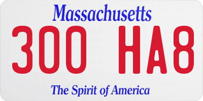 MA license plate 300HA8
