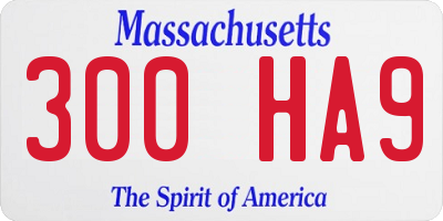 MA license plate 300HA9