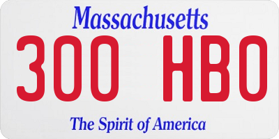 MA license plate 300HB0