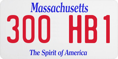 MA license plate 300HB1