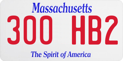 MA license plate 300HB2