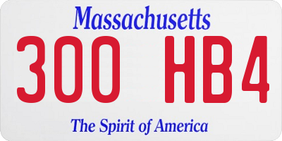 MA license plate 300HB4