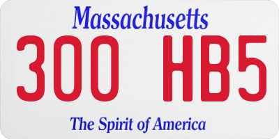 MA license plate 300HB5