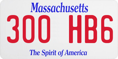MA license plate 300HB6