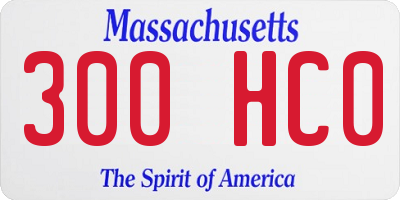 MA license plate 300HC0