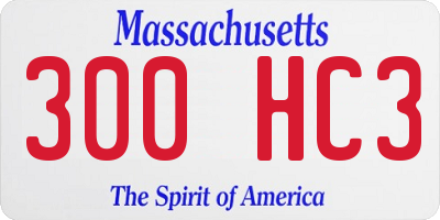 MA license plate 300HC3