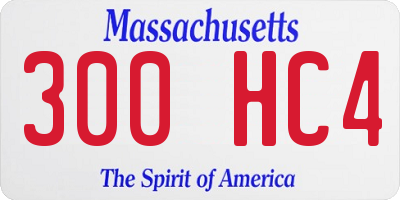 MA license plate 300HC4