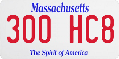 MA license plate 300HC8