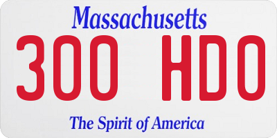 MA license plate 300HD0