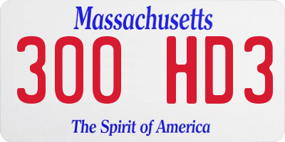 MA license plate 300HD3