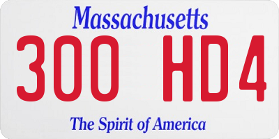 MA license plate 300HD4