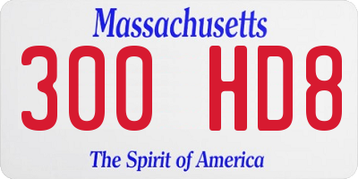 MA license plate 300HD8