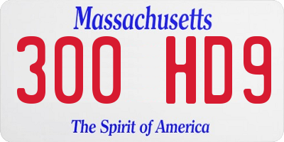 MA license plate 300HD9