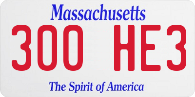MA license plate 300HE3
