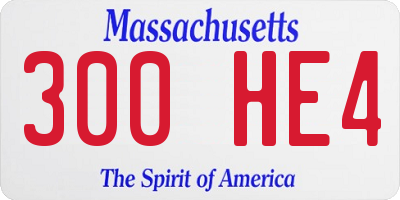 MA license plate 300HE4