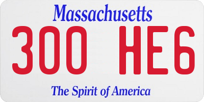 MA license plate 300HE6
