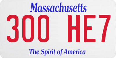 MA license plate 300HE7