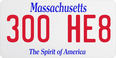 MA license plate 300HE8