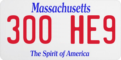 MA license plate 300HE9