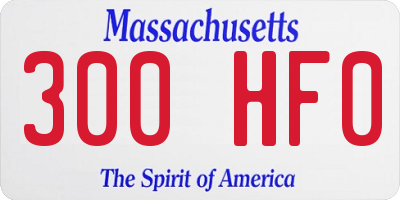 MA license plate 300HF0