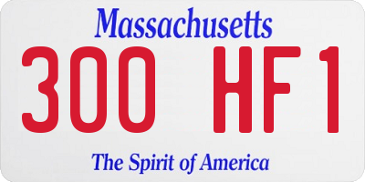 MA license plate 300HF1