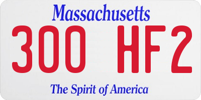 MA license plate 300HF2