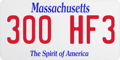 MA license plate 300HF3