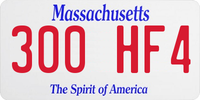 MA license plate 300HF4