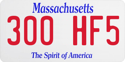 MA license plate 300HF5