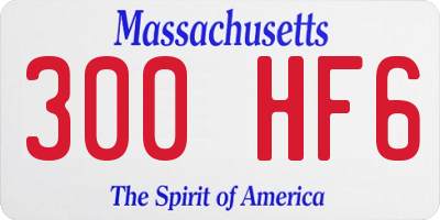 MA license plate 300HF6