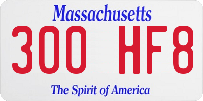 MA license plate 300HF8