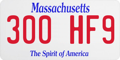 MA license plate 300HF9