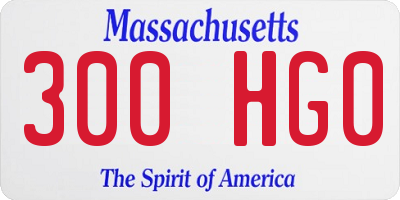MA license plate 300HG0