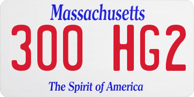 MA license plate 300HG2