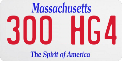 MA license plate 300HG4