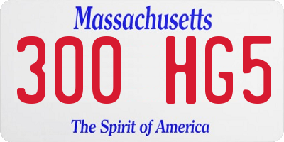 MA license plate 300HG5