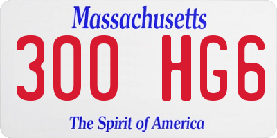 MA license plate 300HG6