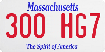 MA license plate 300HG7