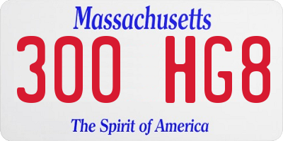 MA license plate 300HG8