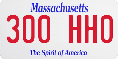 MA license plate 300HH0