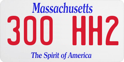 MA license plate 300HH2