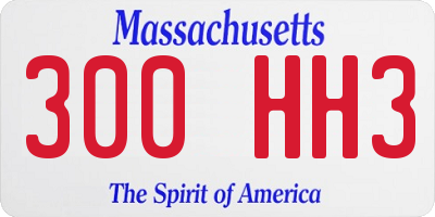MA license plate 300HH3