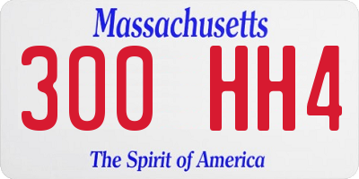 MA license plate 300HH4