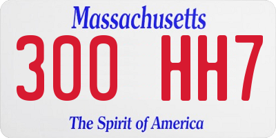 MA license plate 300HH7