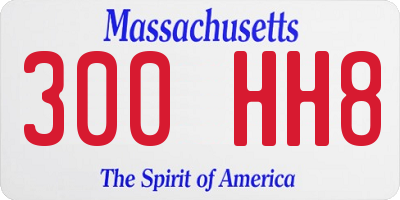 MA license plate 300HH8