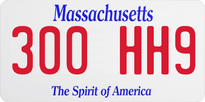 MA license plate 300HH9