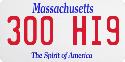 MA license plate 300HI9