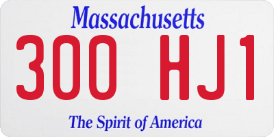 MA license plate 300HJ1