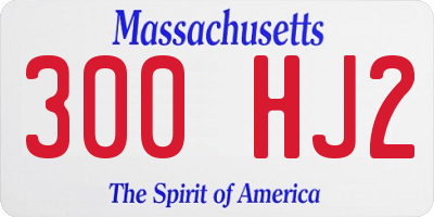 MA license plate 300HJ2